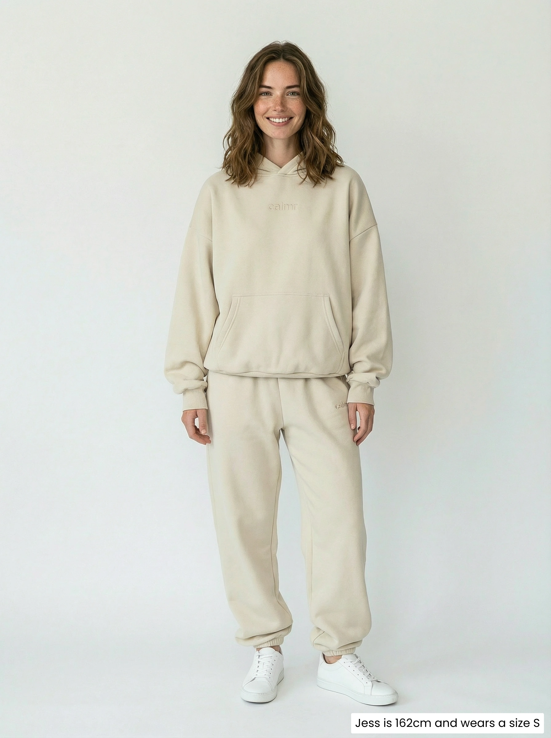 Signature Beige Weighted Oversized Sweatpants Jogger
