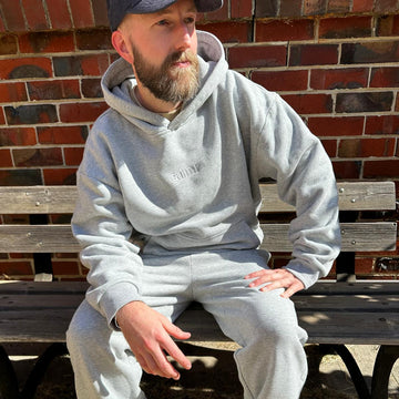 Mens Grey Hoodie weighted