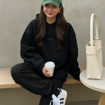 calmr weighted hoodie womens black